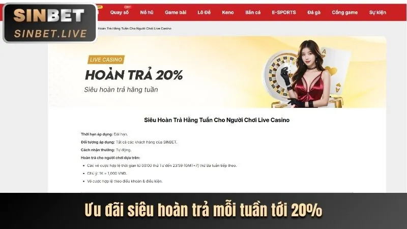 Thưởng nạp tiền định kỳ và hoàn trả cược